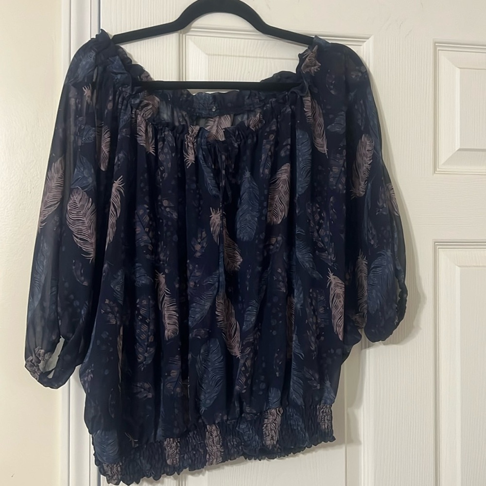 Sheer blue top